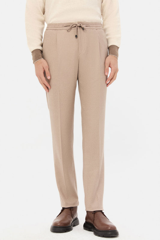 Ds Damat Regular Fit Bej Gabardin Jogger Pantolon