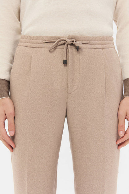 Ds Damat Regular Fit Bej Gabardin Jogger Pantolon