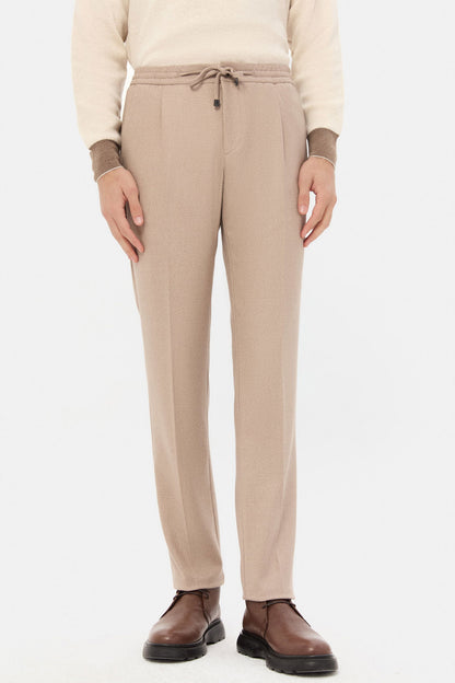 Ds Damat Regular Fit Bej Gabardin Jogger Pantolon