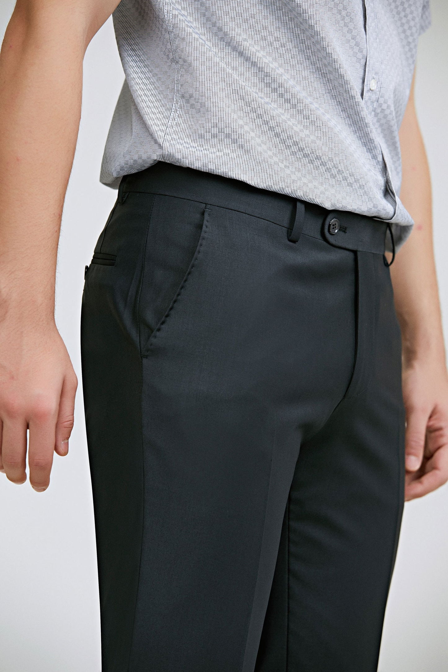 Ds Damat Regular Fit Siyah Düz Travel Kumaş Pantolon
