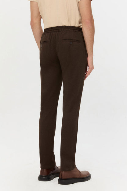 Ds Damat Slim Fit Kahverengi Örme Jogger Pantolon