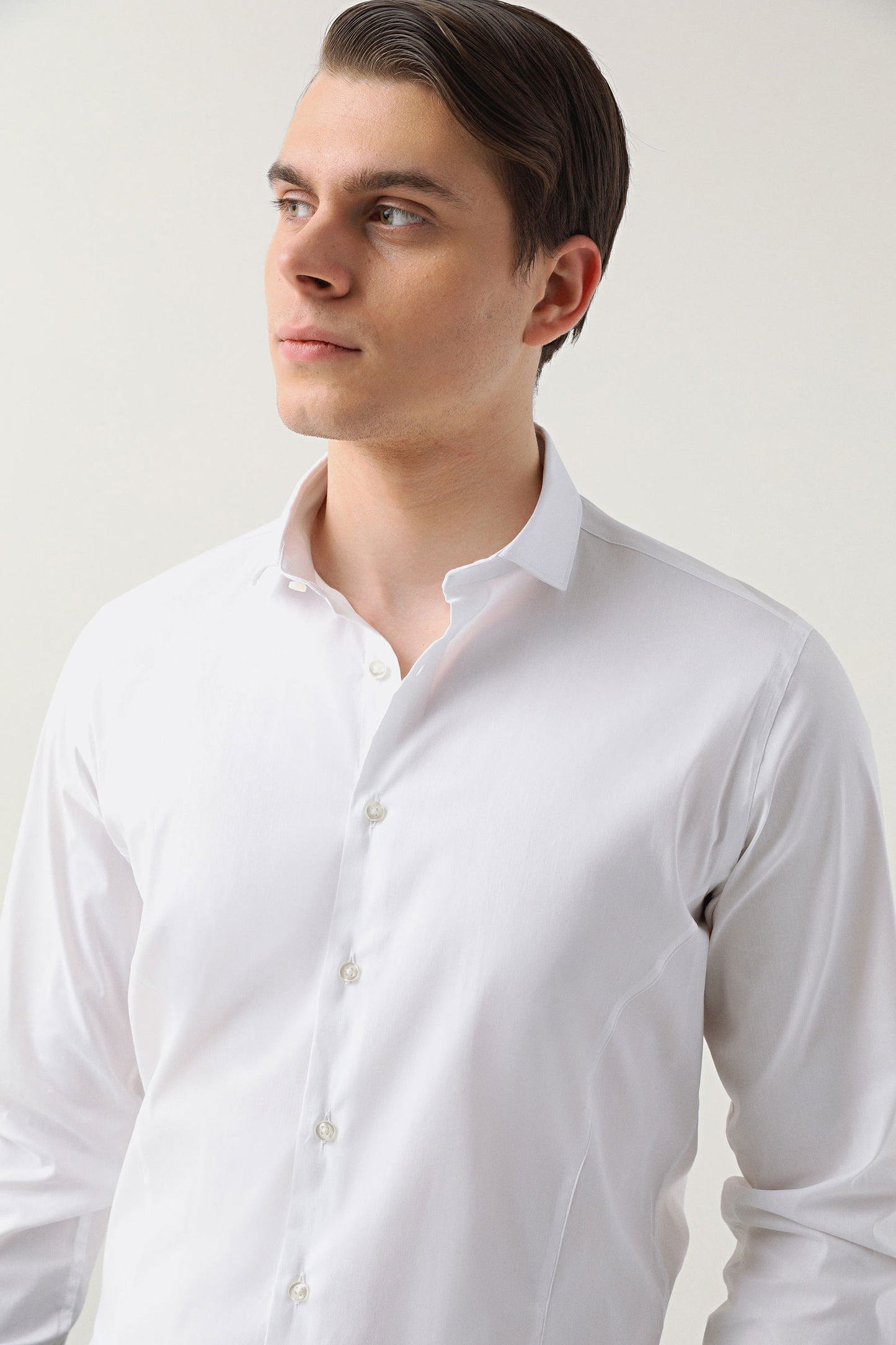 Twn Slim Fit Beyaz Düz Gömlek