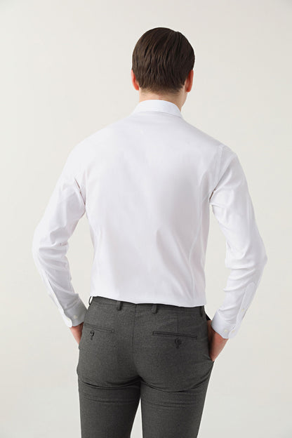 Twn Slim Fit Beyaz Düz Gömlek
