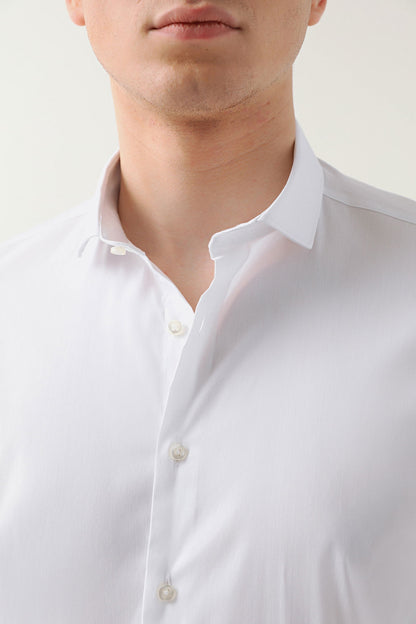 Twn Slim Fit Beyaz Düz Gömlek