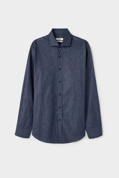 Ds Damat Comfort Indigo Düz Gömlek