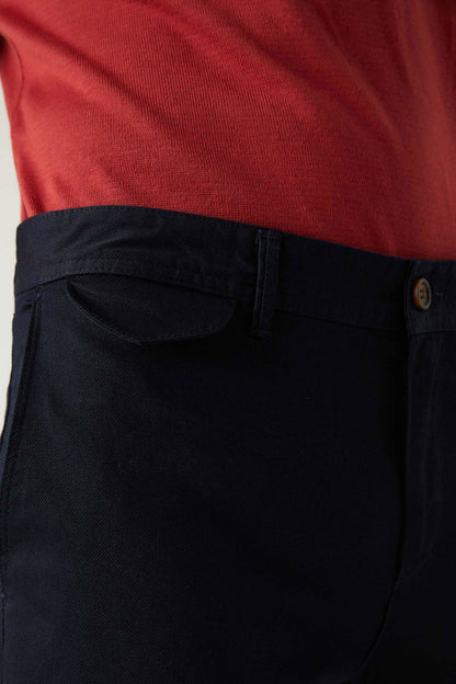 Twn Slim Fit Lacivert Armürlü Chino Pantolon