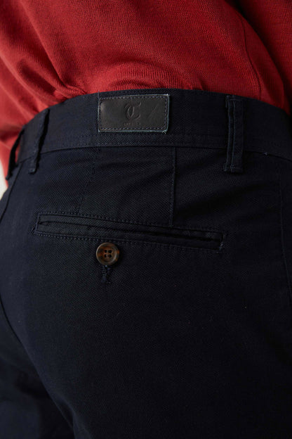 Twn Slim Fit Lacivert Armürlü Chino Pantolon