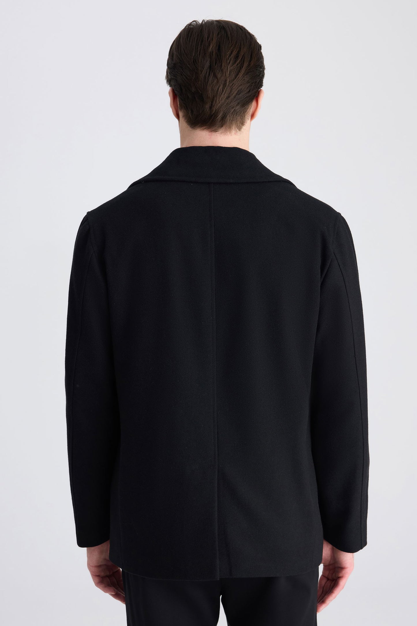 Ds Damat Slim Fit Siyah Diyogonal Palto