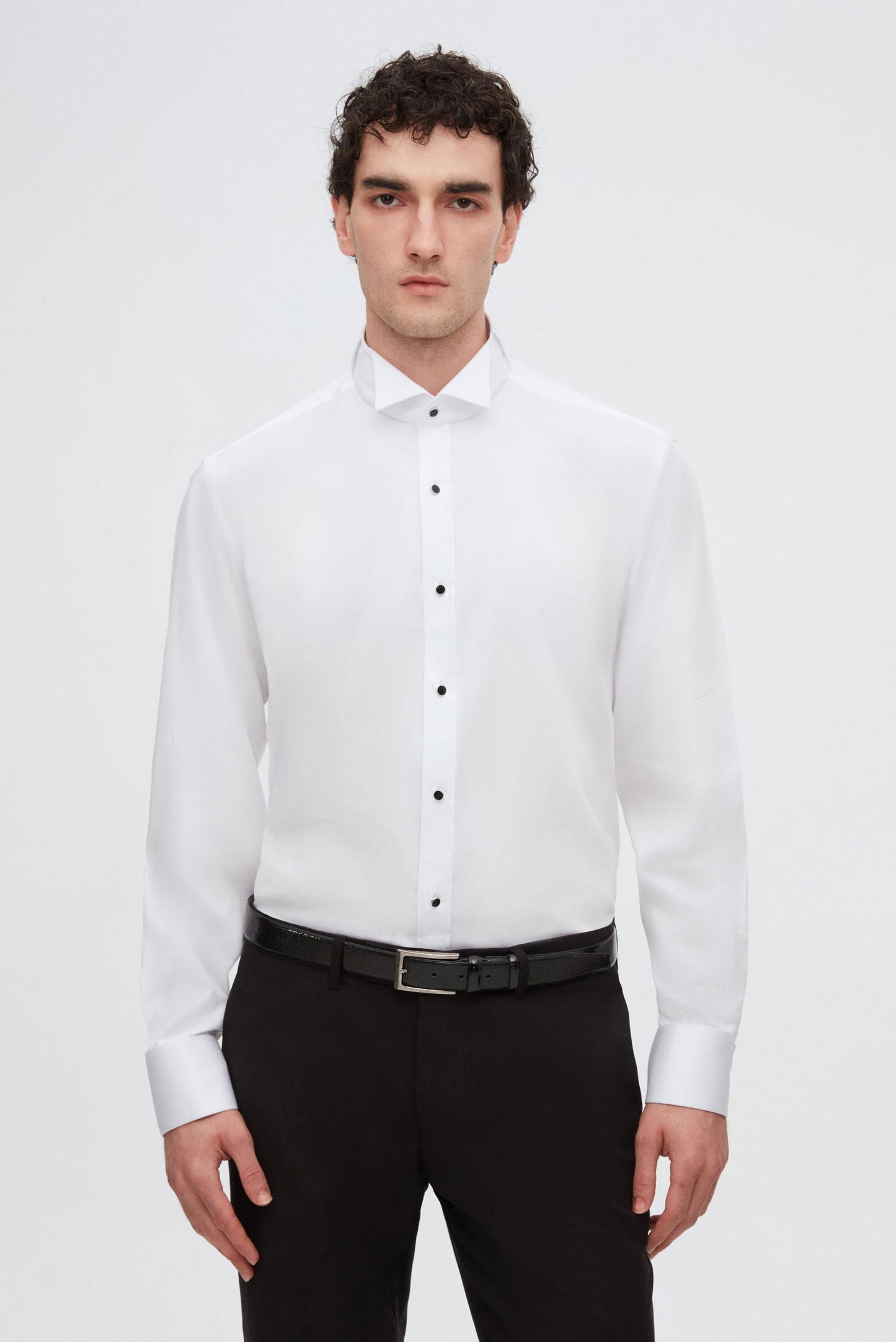 Ds Damat Regular Fit Beyaz Düz Smokin Gömlek
