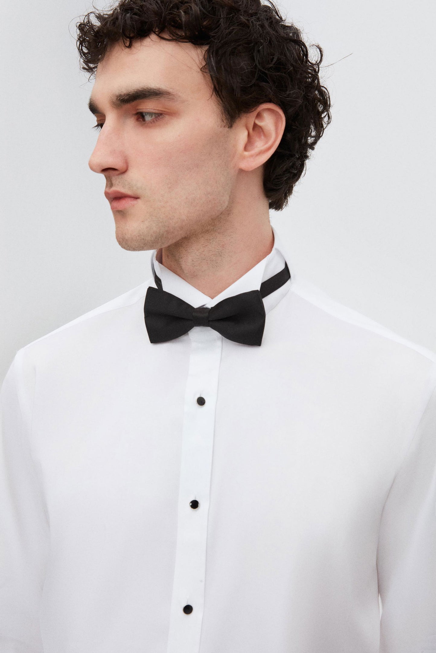 Ds Damat Regular Fit Beyaz Düz Smokin Gömlek