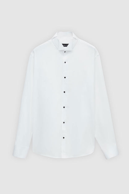 Ds Damat Regular Fit Beyaz Düz Smokin Gömlek