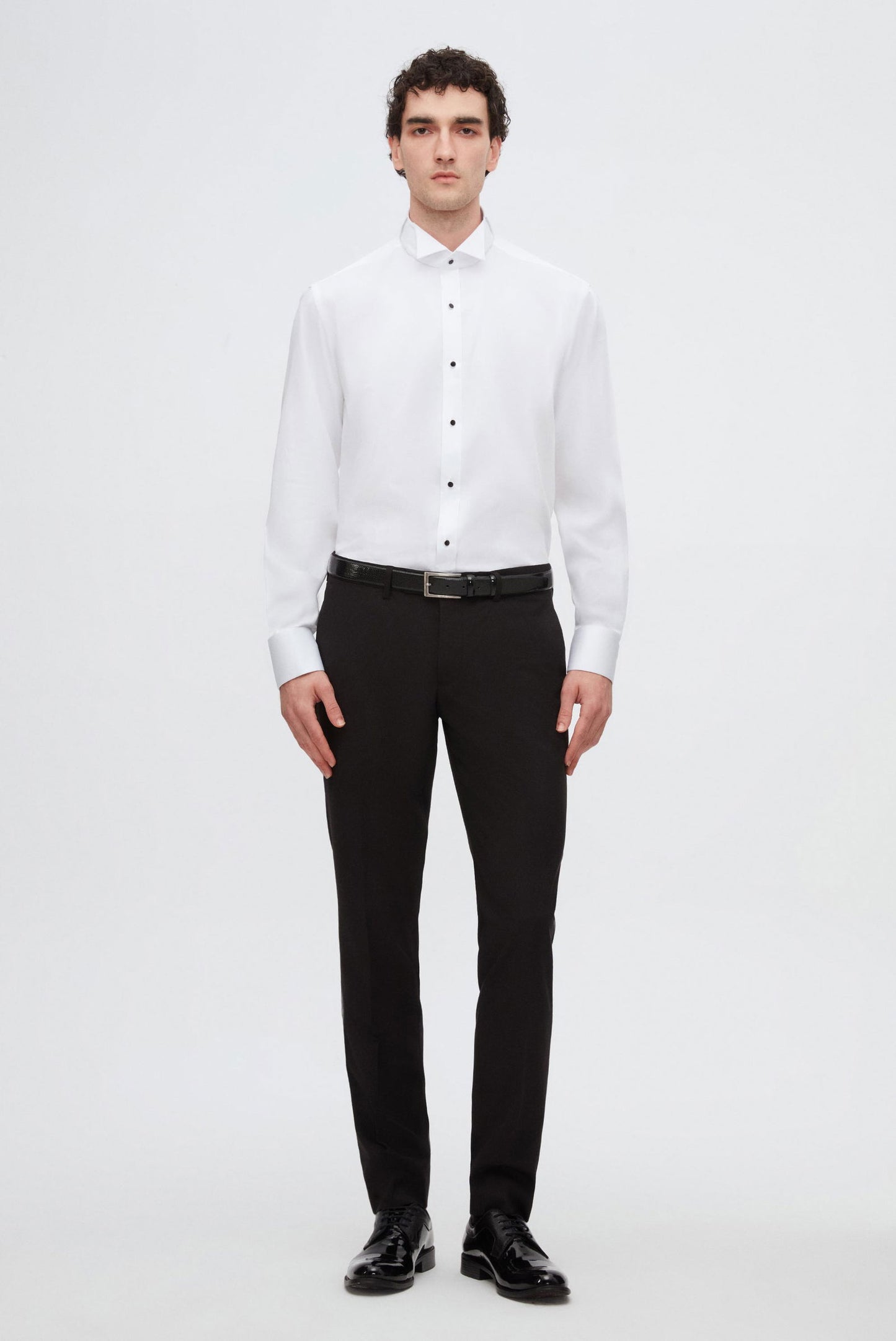 Ds Damat Regular Fit Beyaz Düz Smokin Gömlek