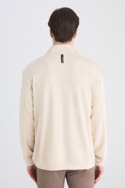 Ds Damat Regular Fit Bej Düz Sweatshirt