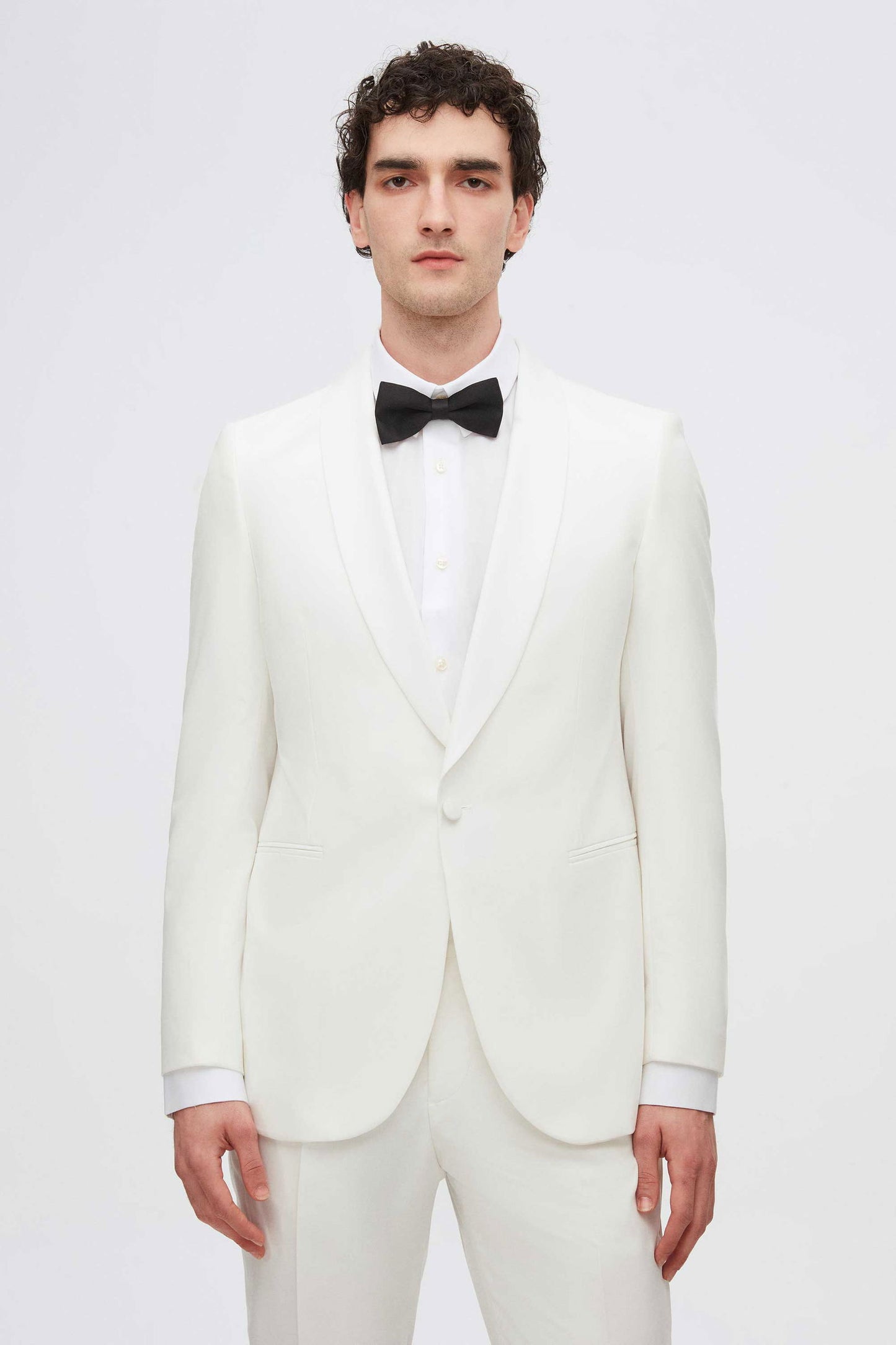 Twn Slim Fit Beyaz Düz Smokin Takim Elbise