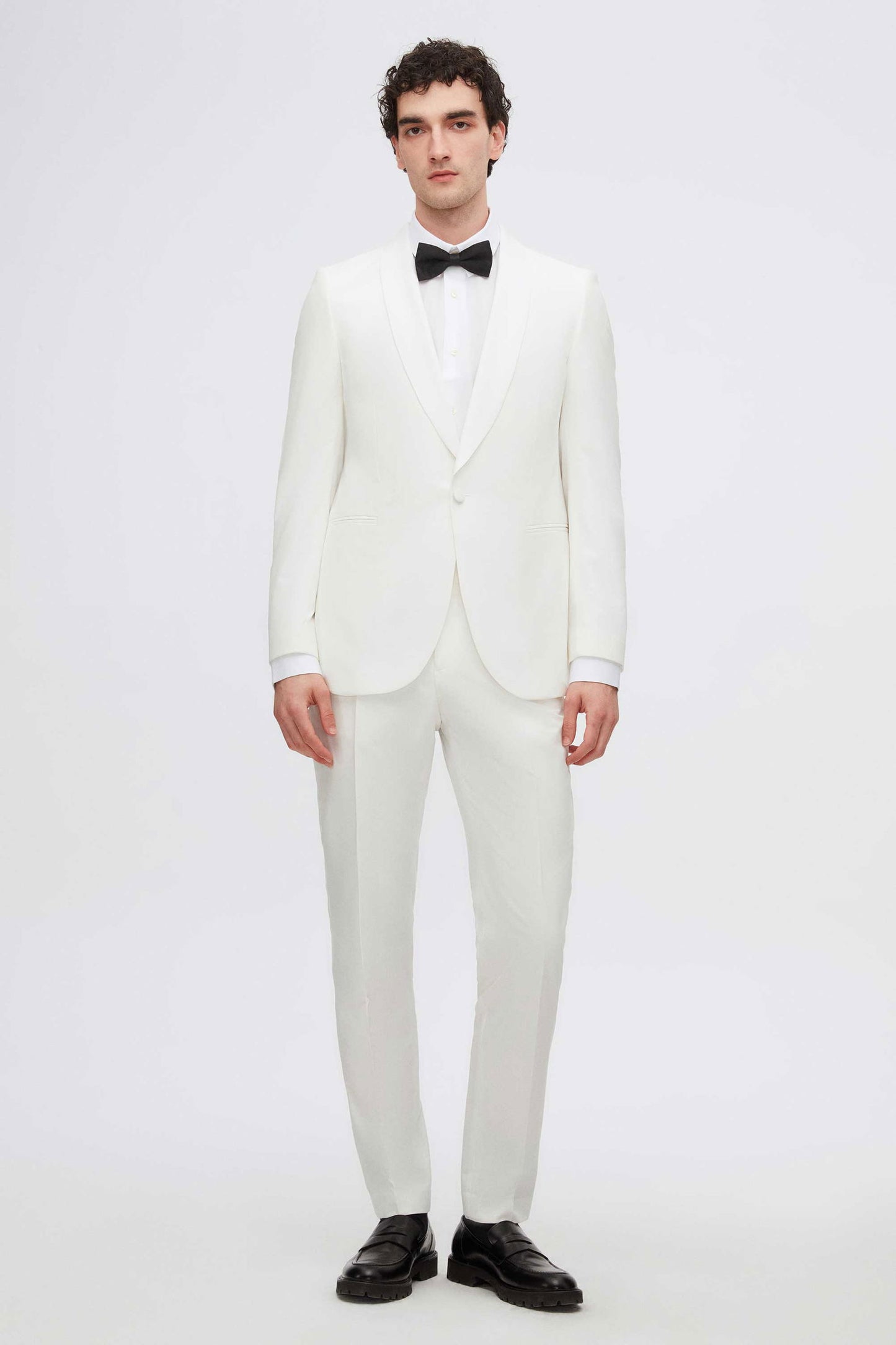 Twn Slim Fit Beyaz Düz Smokin Takim Elbise