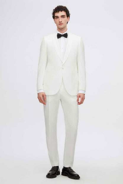Twn Slim Fit Beyaz Düz Smokin Takim Elbise