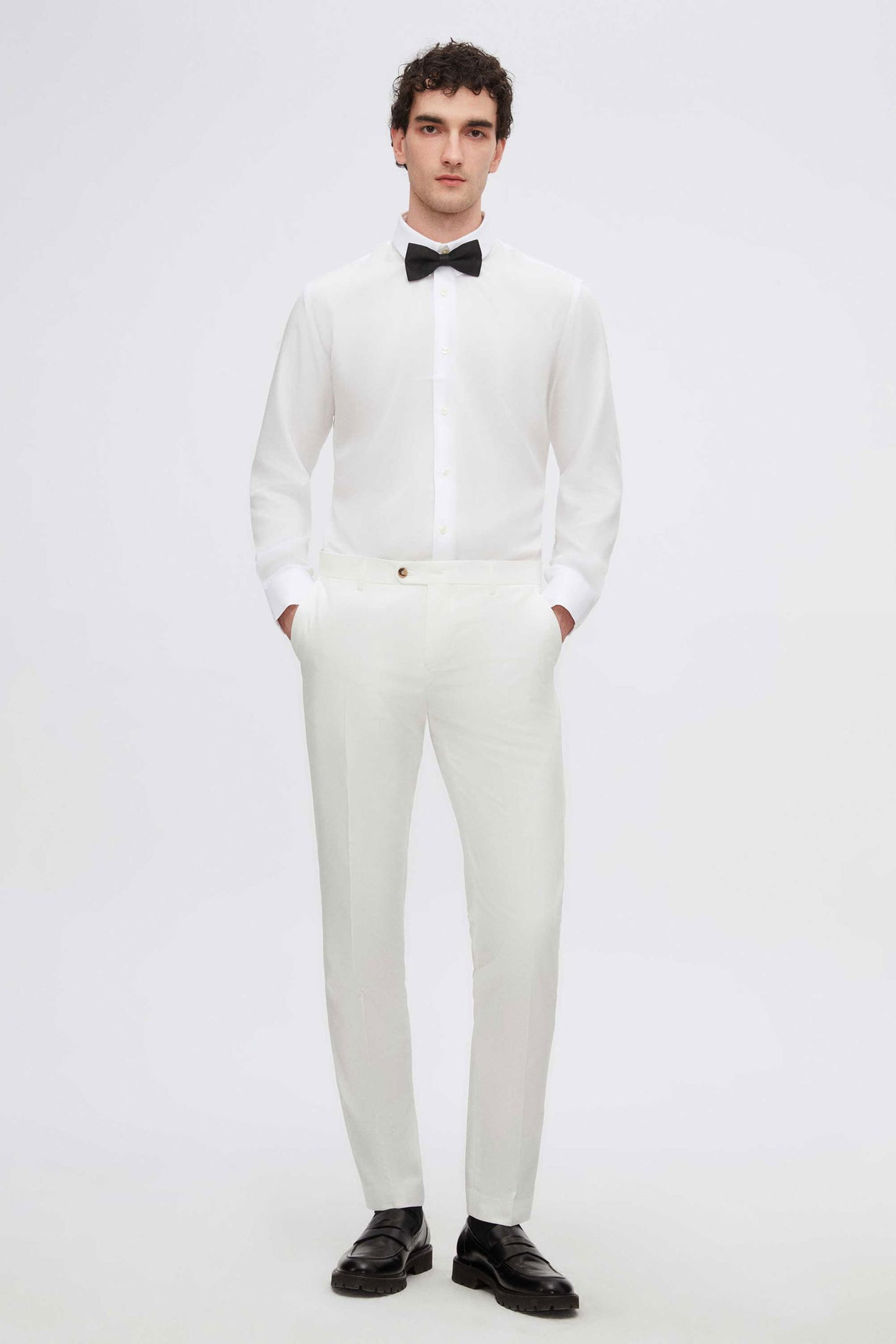 Twn Slim Fit Beyaz Düz Smokin Takim Elbise
