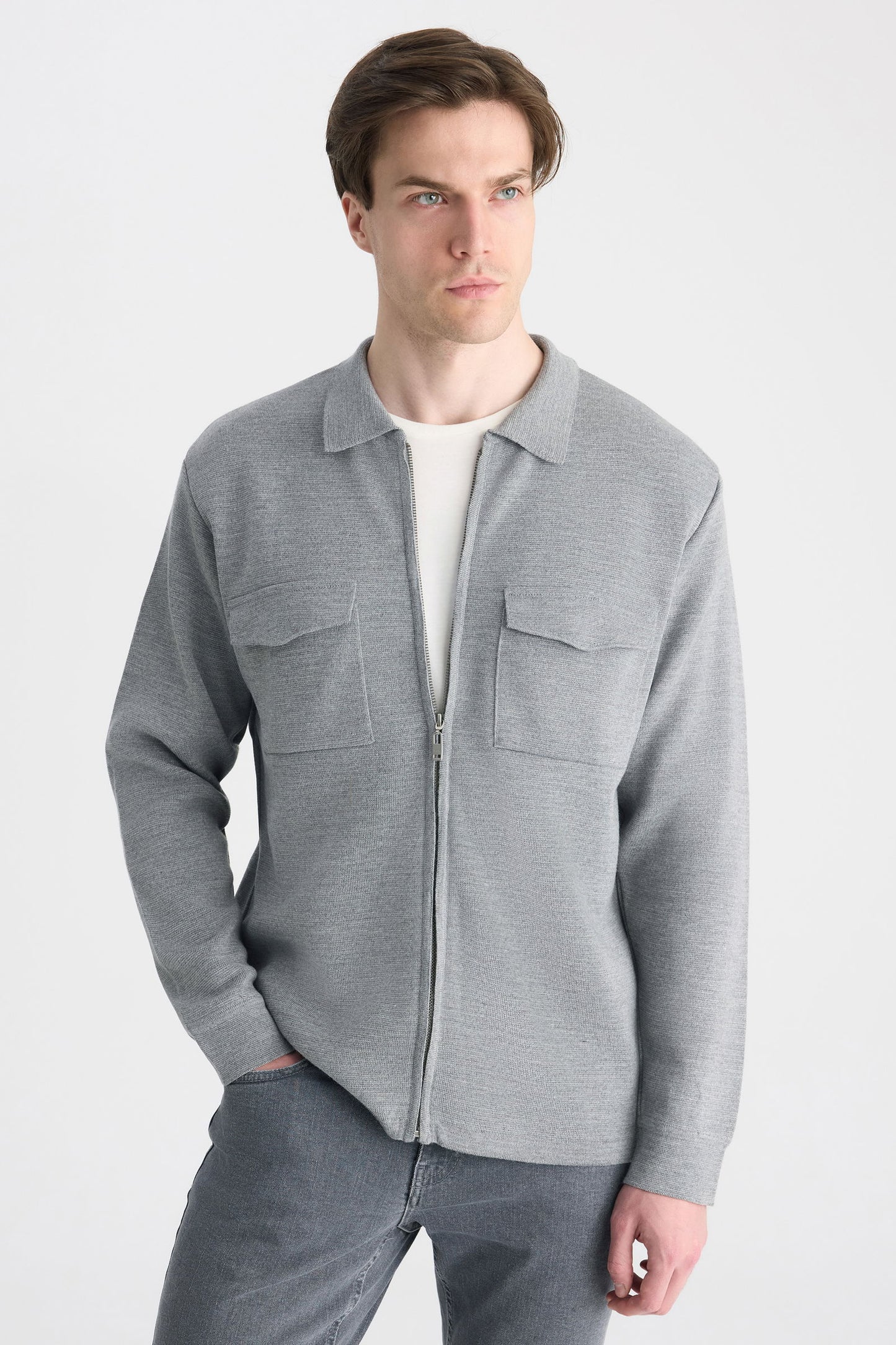Twn Slim Fit Gri Yünlü Ceket