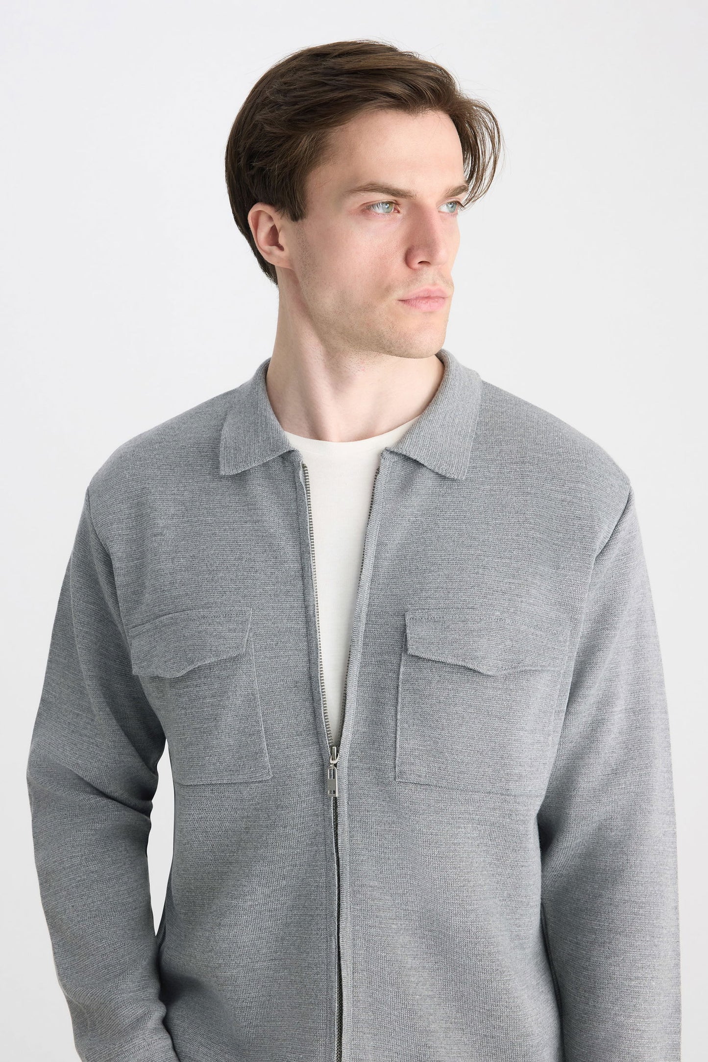 Twn Slim Fit Gri Yünlü Ceket