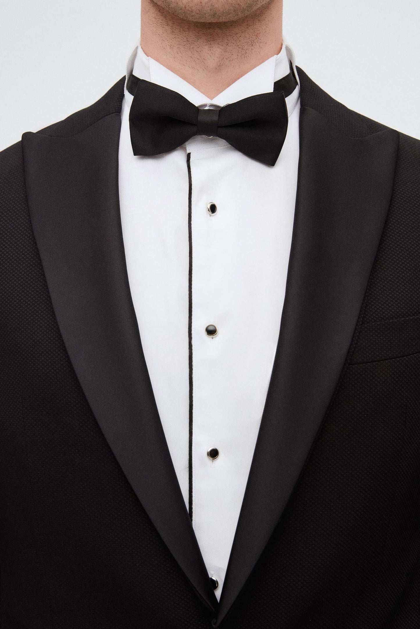 Ds Damat Slim Fit Siyah Armürlü Damatlık & Smokin Takim Elbise