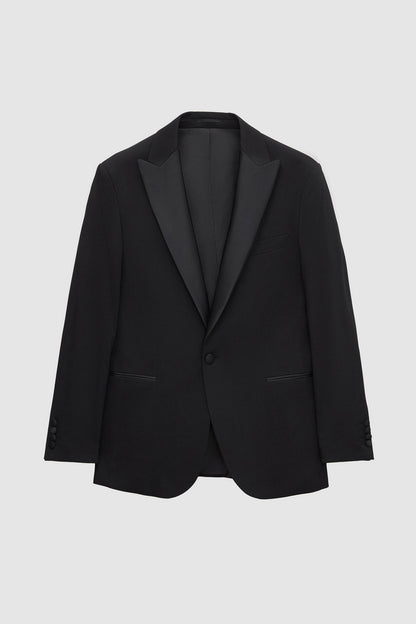 Ds Damat Slim Fit Siyah Armürlü Damatlık & Smokin Takim Elbise