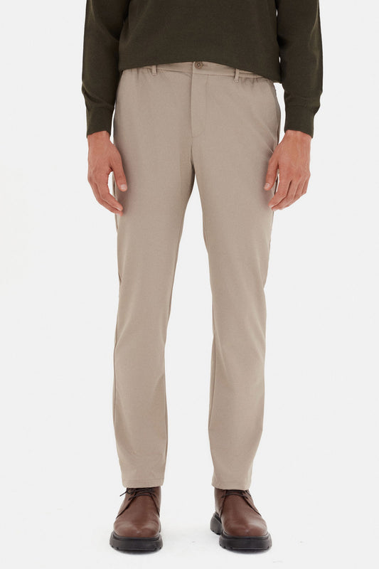 Ds Damat Relaxed Fit Bej Düz Jogger Pantolon