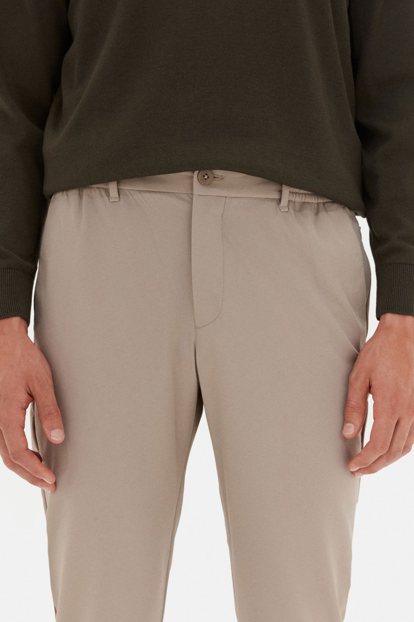 Ds Damat Relaxed Fit Bej Düz Jogger Pantolon