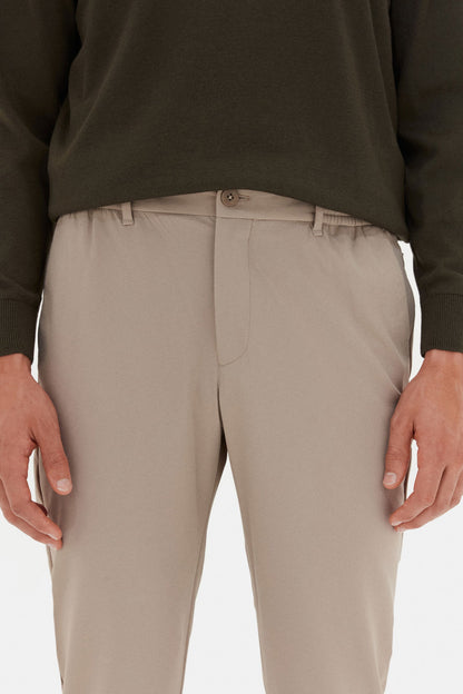 Ds Damat Relaxed Fit Bej Düz Jogger Pantolon