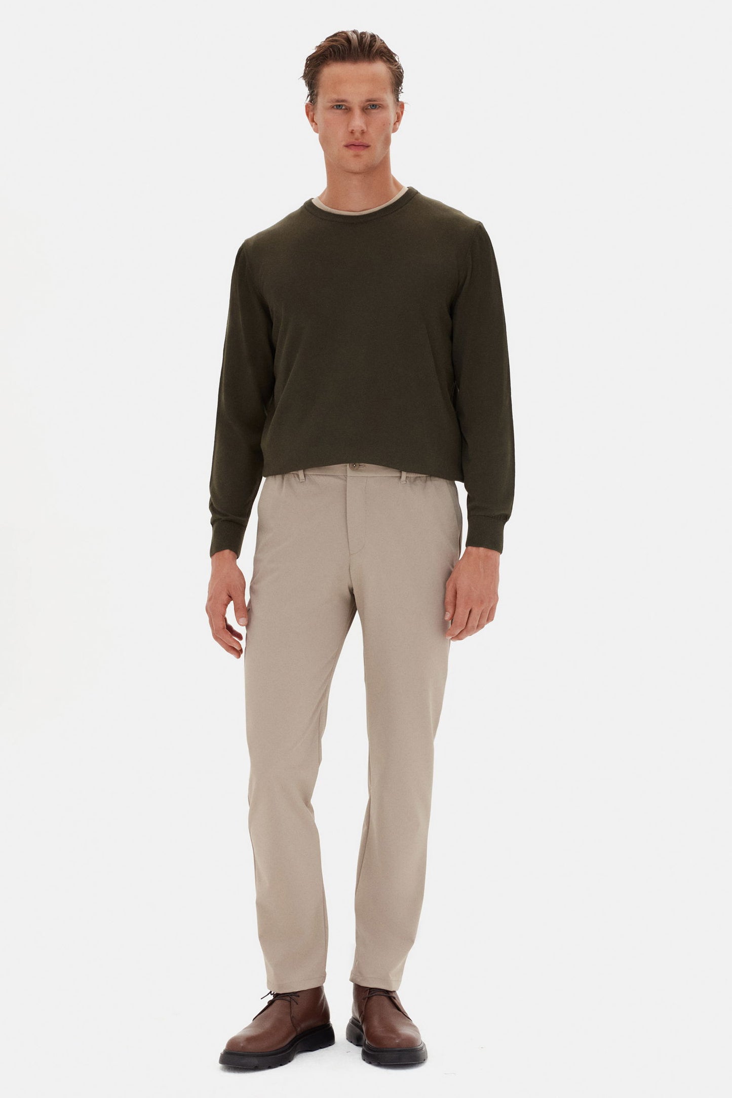 Ds Damat Relaxed Fit Bej Düz Jogger Pantolon