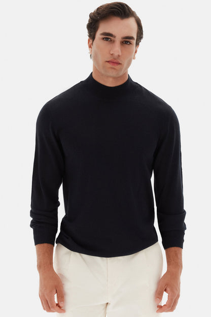 Ds Damat Regular Fit Lacivert Düz Örgü Kazak