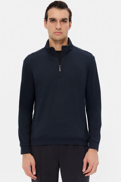 Ds Damat Regular Fit Lacivert Düz Sweatshirt