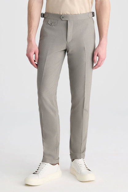 Ds Damat Slim Fit Vizon Armürlü Kumaş Pantolon