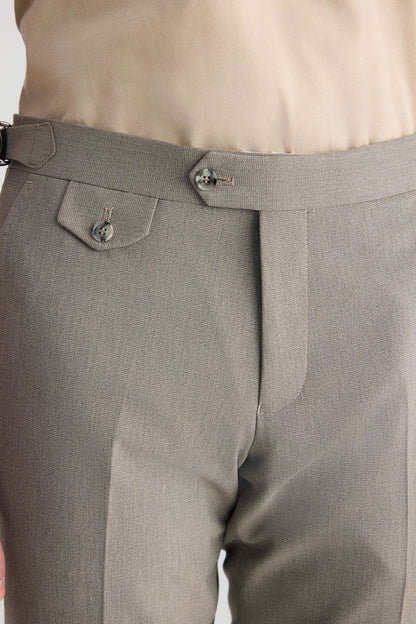 Ds Damat Slim Fit Vizon Armürlü Kumaş Pantolon