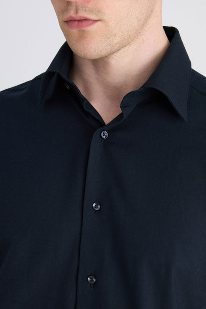 Ds Damat Regular Fit Lacivert Armürlü Gömlek