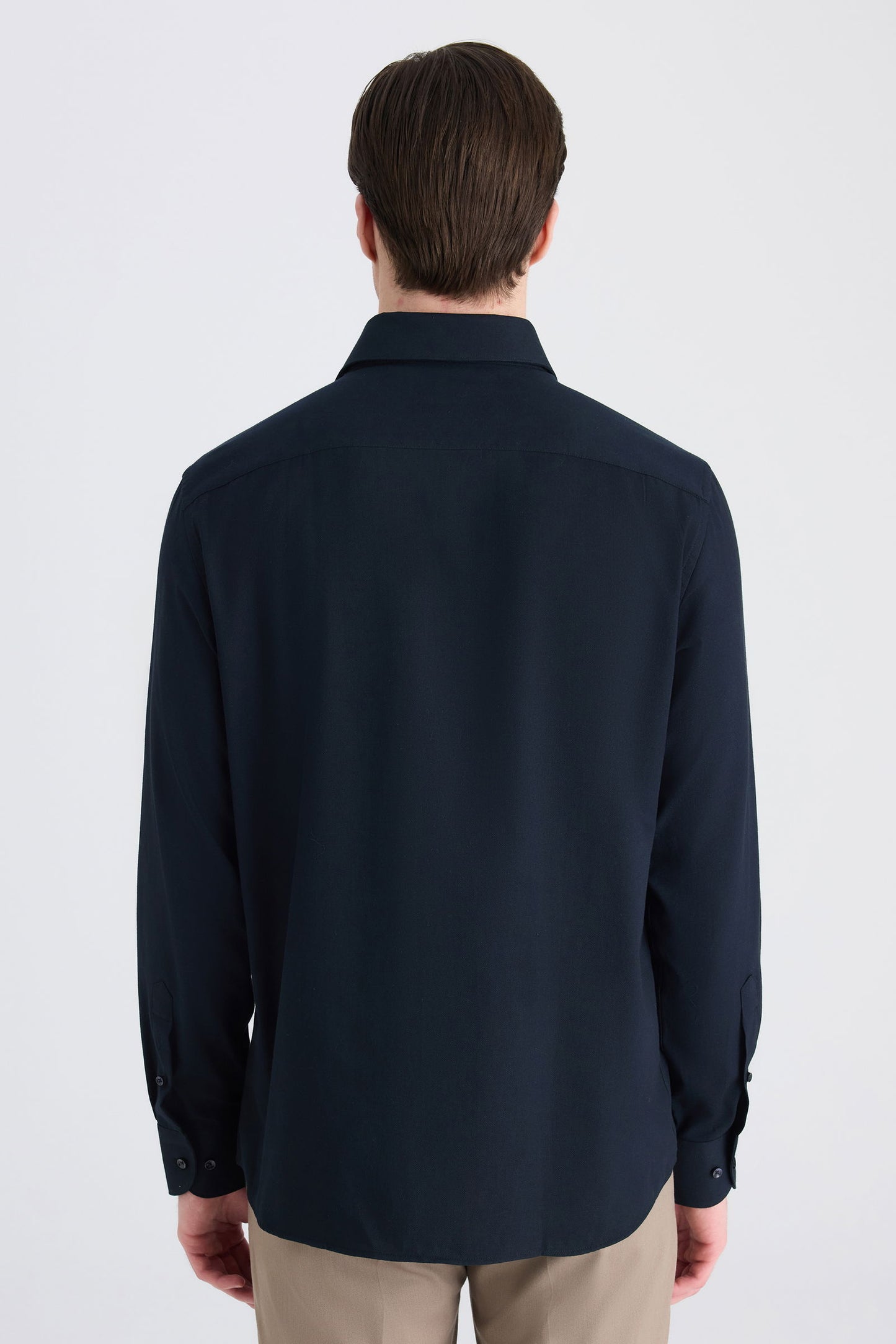 Ds Damat Regular Fit Lacivert Armürlü Gömlek