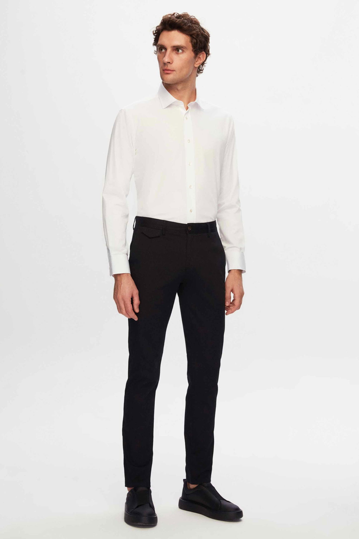 Ds Damat Regular Fit Beyaz Düz Nano Care Gömlek