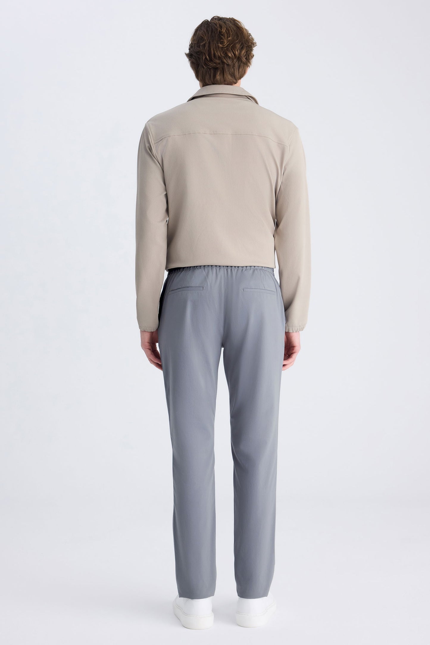 Ds Damat Slim Fit Gri Düz Jogger Pantolon