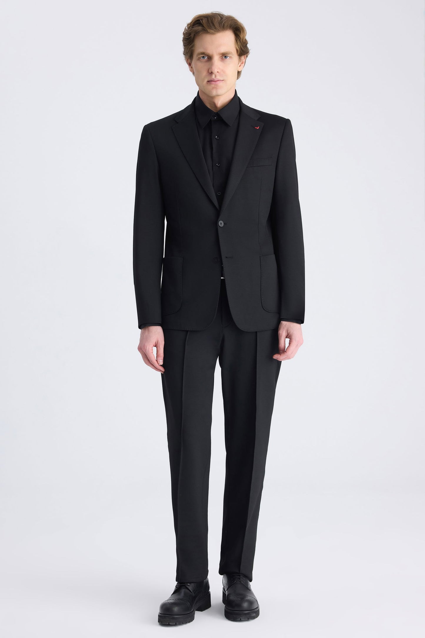 Ds Damat Slim Fit Siyah Baskılı Takim Elbise