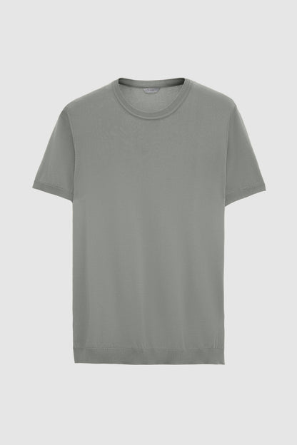 Twn Slim Fit Koyu Yosun Yazlık Rayon Triko T-shirt