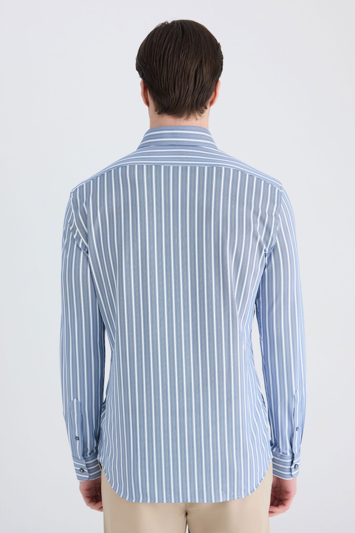 Twn Slim Fit Lacivert Çizgi Baskılı Gömlek