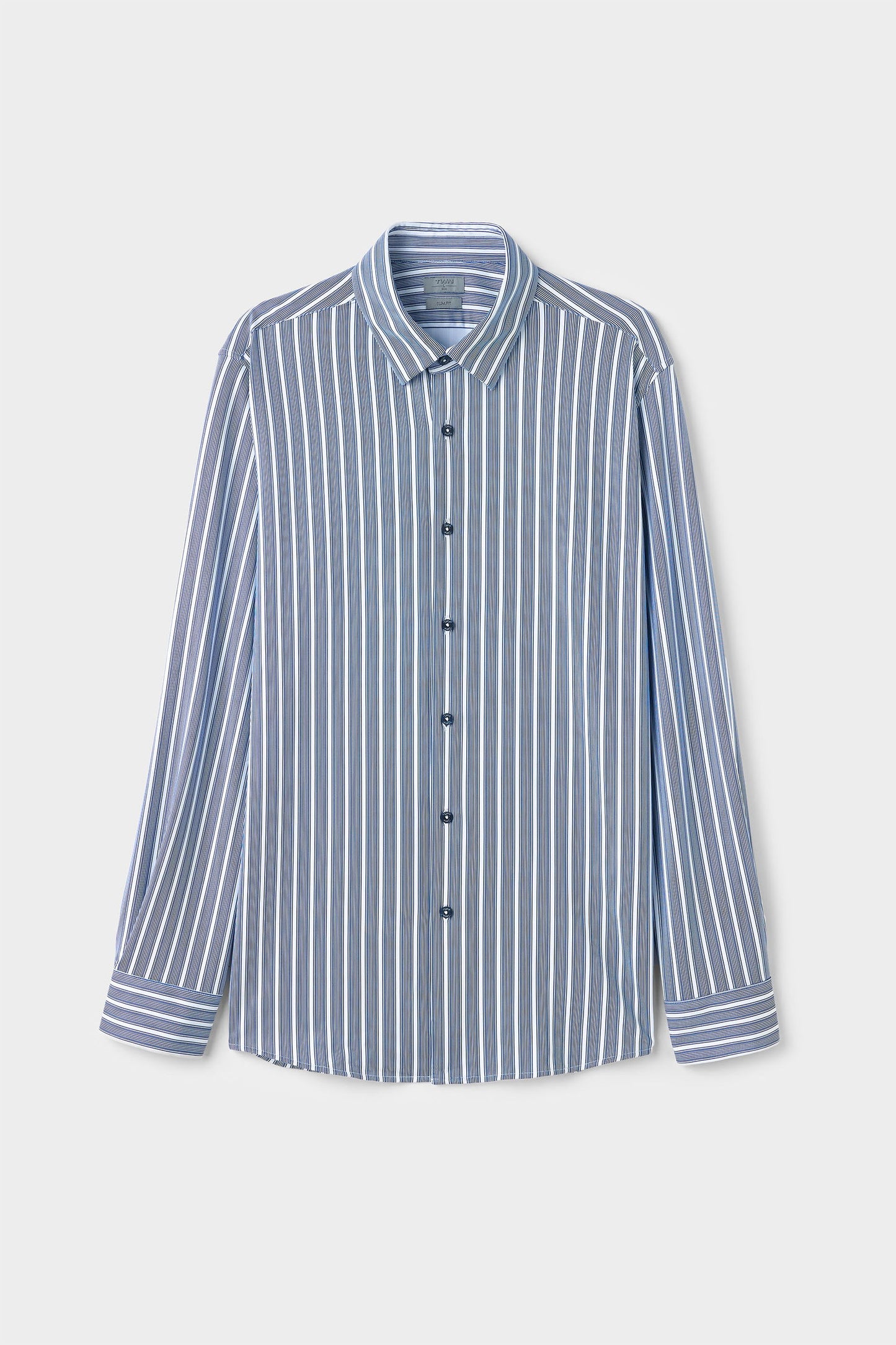 Twn Slim Fit Lacivert Çizgi Baskılı Gömlek