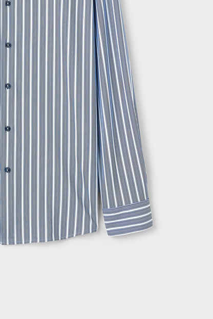 Twn Slim Fit Lacivert Çizgi Baskılı Gömlek