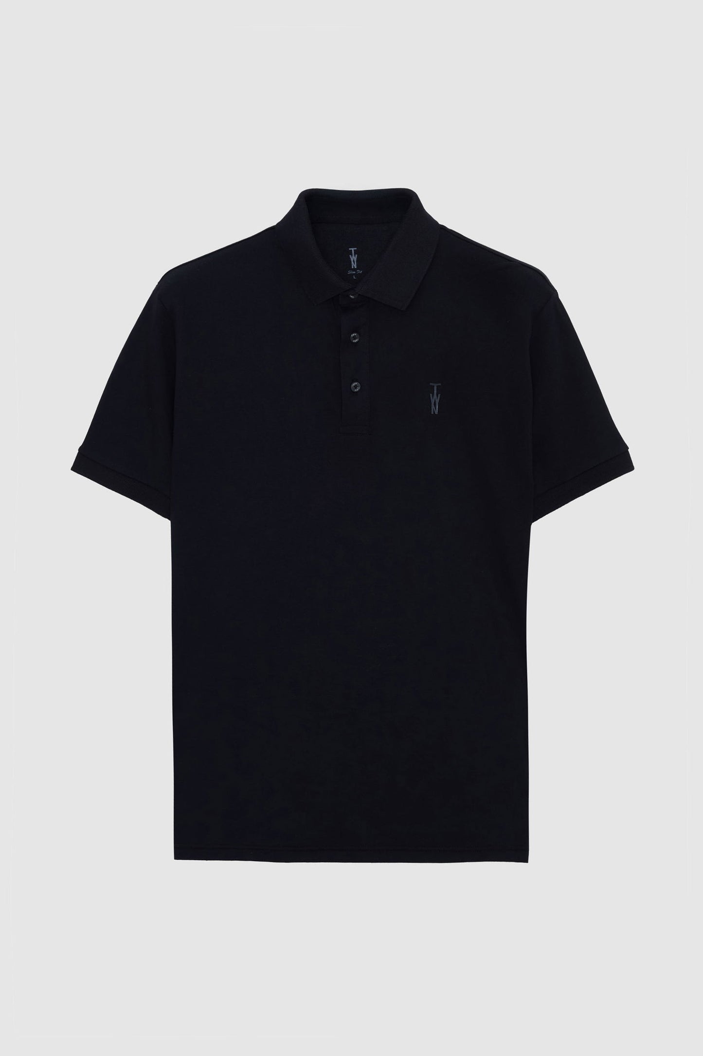 Twn Slim Fit Siyah Pike Dokulu Polo Tişört