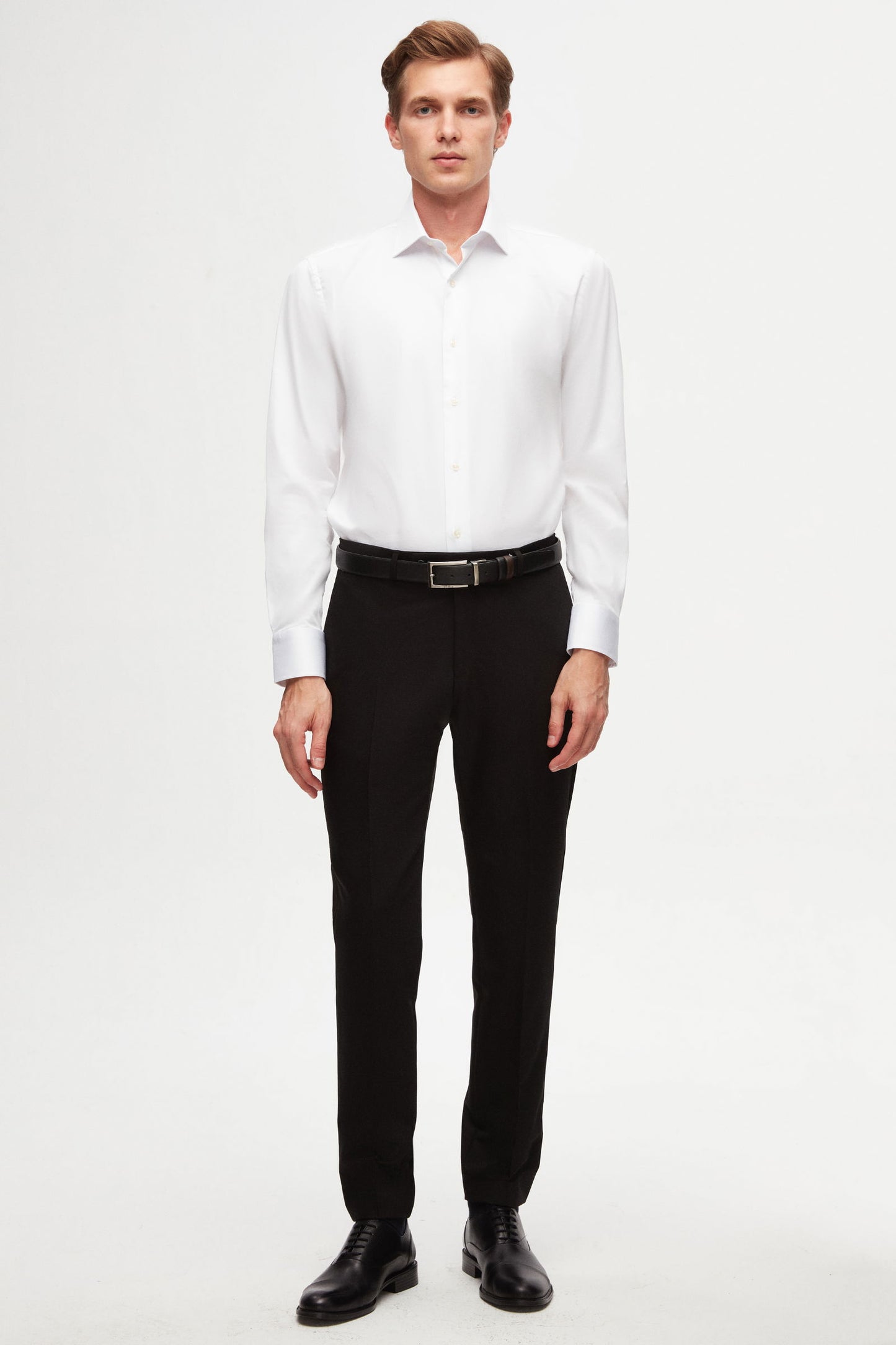 Ds Damat Slim Fit Beyaz Düz Gömlek