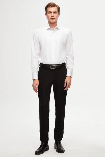 Ds Damat Slim Fit Beyaz Düz Gömlek