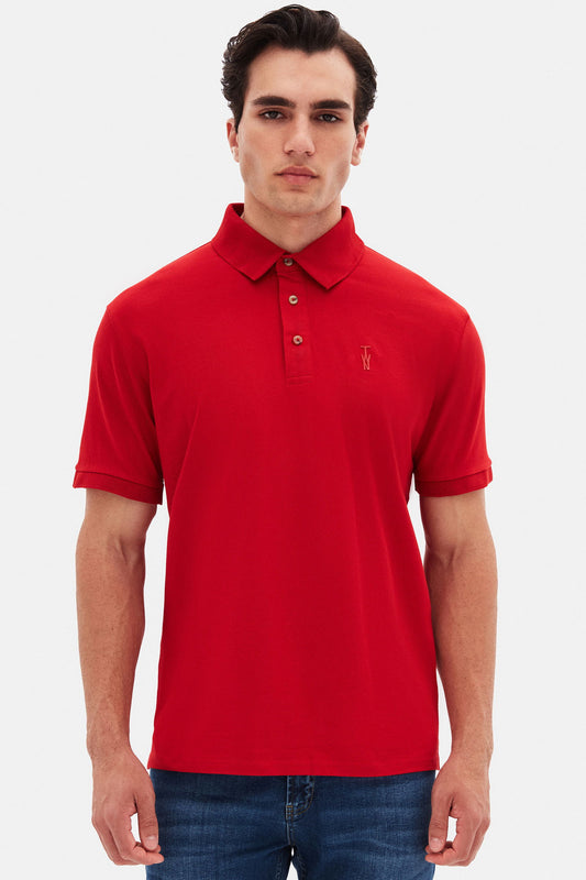 Twn Slim Fit Kırmızı Pike Dokulu Polo Tişört