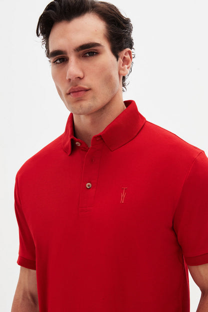 Twn Slim Fit Kırmızı Pike Dokulu Polo Tişört