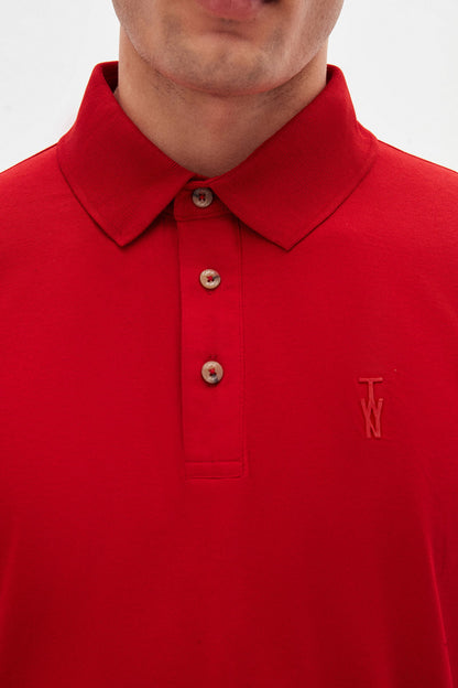 Twn Slim Fit Kırmızı Pike Dokulu Polo Tişört