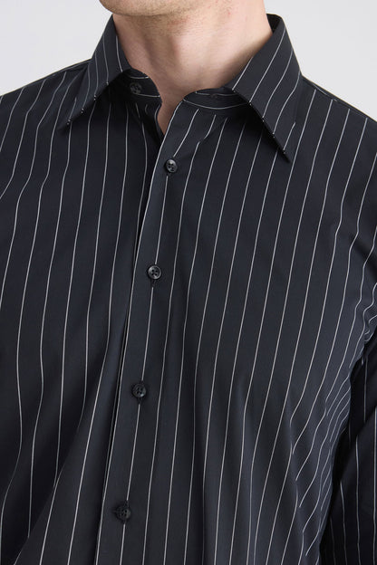 Ds Damat Slim Fit Siyah Armürlü Gömlek