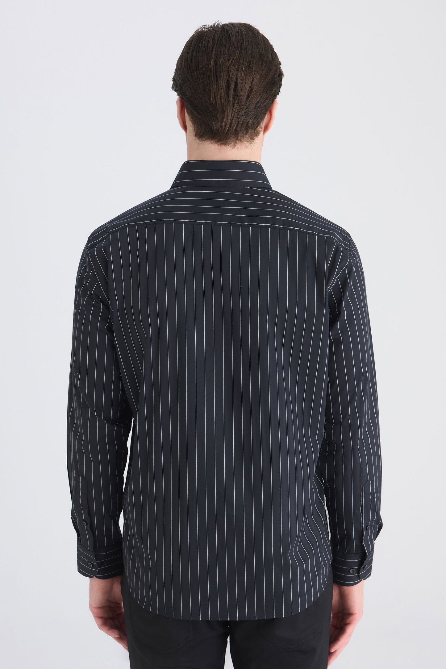 Ds Damat Slim Fit Siyah Armürlü Gömlek